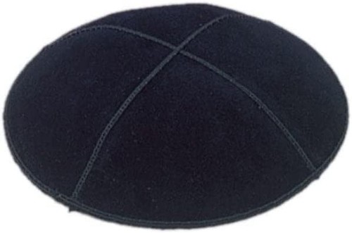 Suede leather fabric kippot - leather,