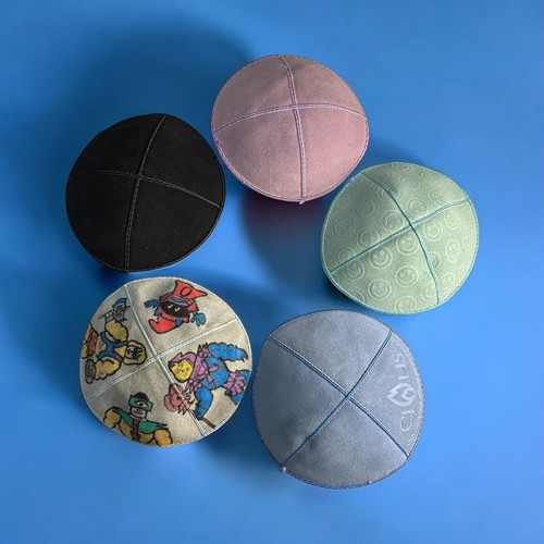 Set suede kippah - 5,